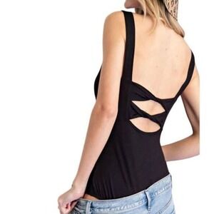Black Twisted Back Bodysuit | ee:some‎ | Large | NWOT | SKU114